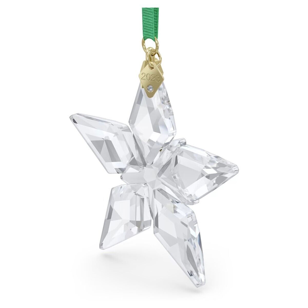SWAROVSKI Annual Edition 2023 Ornament 5636253, Clear Crystal Star with 97 Facets, Gold-Tone Finished Tag, Part of the Swarovski Annual Edition Collection