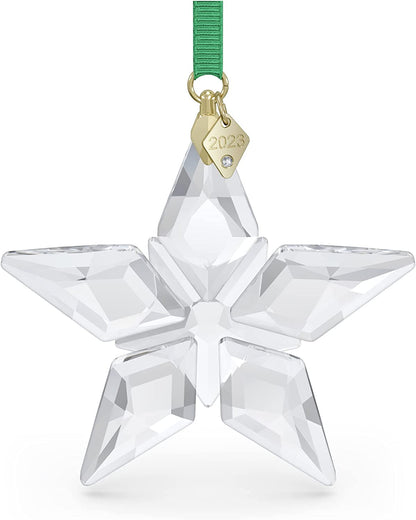 SWAROVSKI Annual Edition 2023 Ornament 5636253, Clear Crystal Star with 97 Facets, Gold-Tone Finished Tag, Part of the Swarovski Annual Edition Collection