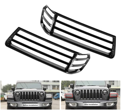 MAD BABOON ABS Front Wheel Lamp Cover For Jeep Wrangler JL 18-23 Light Cover 2Pcs Black