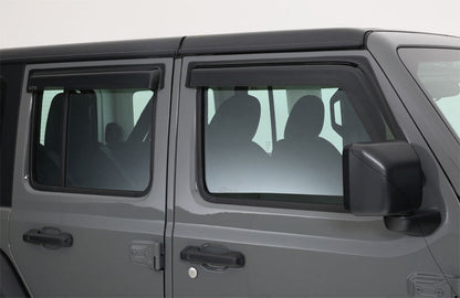 MAD BABOON 4pcs Window Visor Sun Rain Guard Smoked Dark for 2018-2023 Jeep Wrangler JL